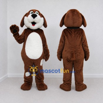Custom Brown and White Dog Mascot Costume Adult Full Body Suit for Pet Events