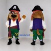 Custom Brown Purple and Green Pirate Dog Mascot Costume Adult Full Body Suit for Themed Events