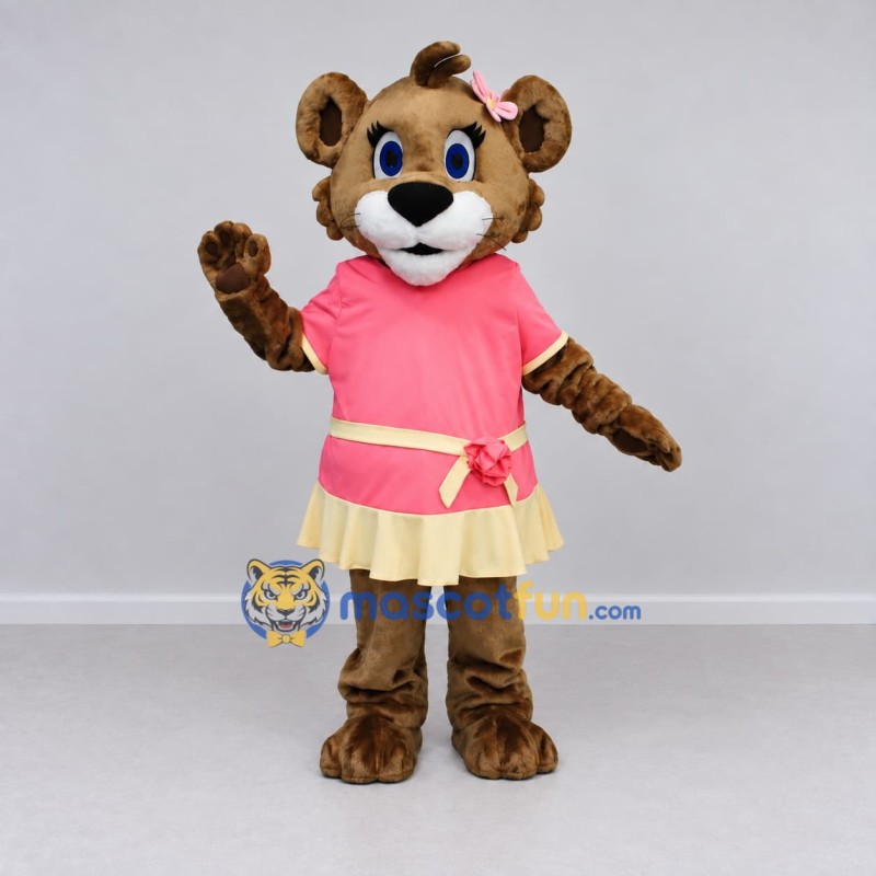 Custom Brown Pink and Cream Bear Mascot Costume Adult Full Body Suit for Children's Events Custom Brown Pink and Cream Bear Mascot Costume Adult Full Body Suit for Children's Events