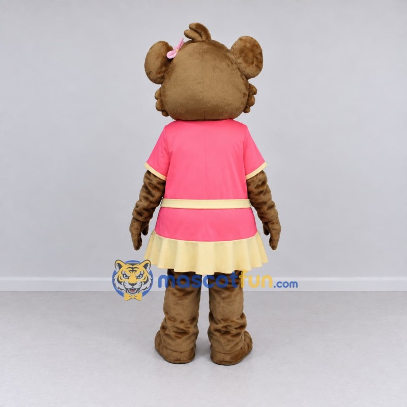Custom Brown Pink and Cream Bear Mascot Costume Adult Full Body Suit for Children's Events Custom Brown Pink and Cream Bear Mascot Costume Adult Full Body Suit for Children's Events