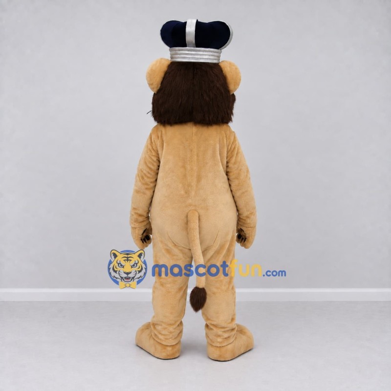 Custom Tan Black and Silver King Lion Mascot Costume Adult Full Body Suit for Themed Events Custom Tan Black and Silver King Lion Mascot Costume Adult Full Body Suit for Themed Events
