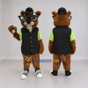 Custom Brown Black and Green Rodent Mascot Costume Adult Full Body Suit for School Events Custom Brown Black and Green Rodent Mascot Costume Adult Full Body Suit for School Events
