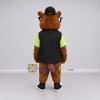Custom Brown Black and Green Rodent Mascot Costume Adult Full Body Suit for School Events Custom Brown Black and Green Rodent Mascot Costume Adult Full Body Suit for School Events