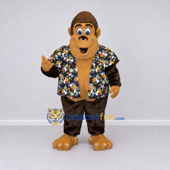 Custom Brown and Multicolor Gorilla Mascot Costume Adult Full Body Suit for Tropical Events Custom Brown and Multicolor Gorilla Mascot Costume Adult Full Body Suit for Tropical Events