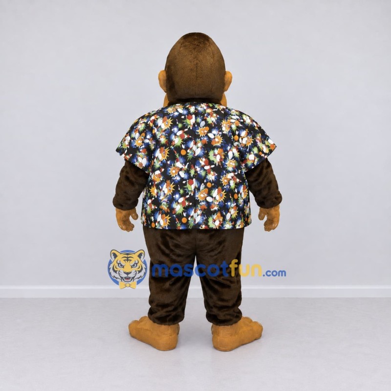 Custom Brown and Multicolor Gorilla Mascot Costume Adult Full Body Suit for Tropical Events Custom Brown and Multicolor Gorilla Mascot Costume Adult Full Body Suit for Tropical Events