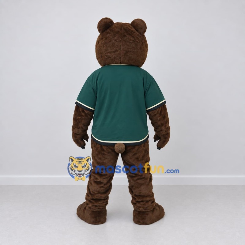 Custom Brown and Green Bear Mascot Costume Adult Full Body Suit for Sports Events Custom Brown and Green Bear Mascot Costume Adult Full Body Suit for Sports Events