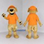 Custom Golden Tan and Orange Dog Mascot Costume Adult Full Body Suit for School Events