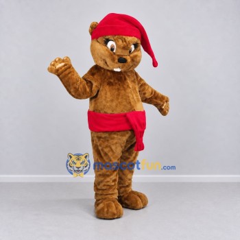 Custom Brown and Red Rodent Mascot Costume Adult Full Body Suit for Themed Events