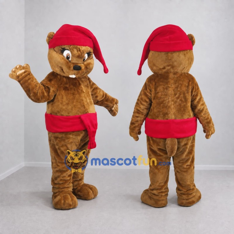 Custom Brown and Red Rodent Mascot Costume Adult Full Body Suit for Themed Events Custom Brown and Red Rodent Mascot Costume Adult Full Body Suit for Themed Events