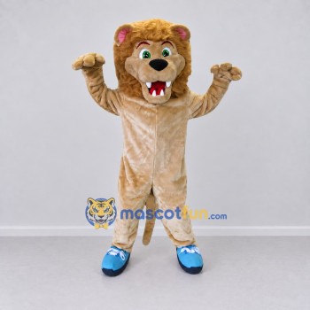 Custom Tan and Golden Brown Lion Mascot Costume Adult Full Body Suit for Children's Events