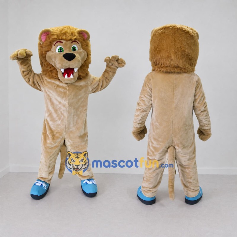 Custom Tan and Golden Brown Lion Mascot Costume Adult Full Body Suit for Children's Events Custom Tan and Golden Brown Lion Mascot Costume Adult Full Body Suit for Children's Events