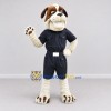 Custom White Brown and Black Uniformed Bulldog Mascot Costume Adult Full Body Suit for Community Events Custom White Brown and Black Uniformed Bulldog Mascot Costume Adult Full Body Suit for Community Events