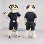 Custom White Brown and Black Uniformed Bulldog Mascot Costume Adult Full Body Suit for Community Events