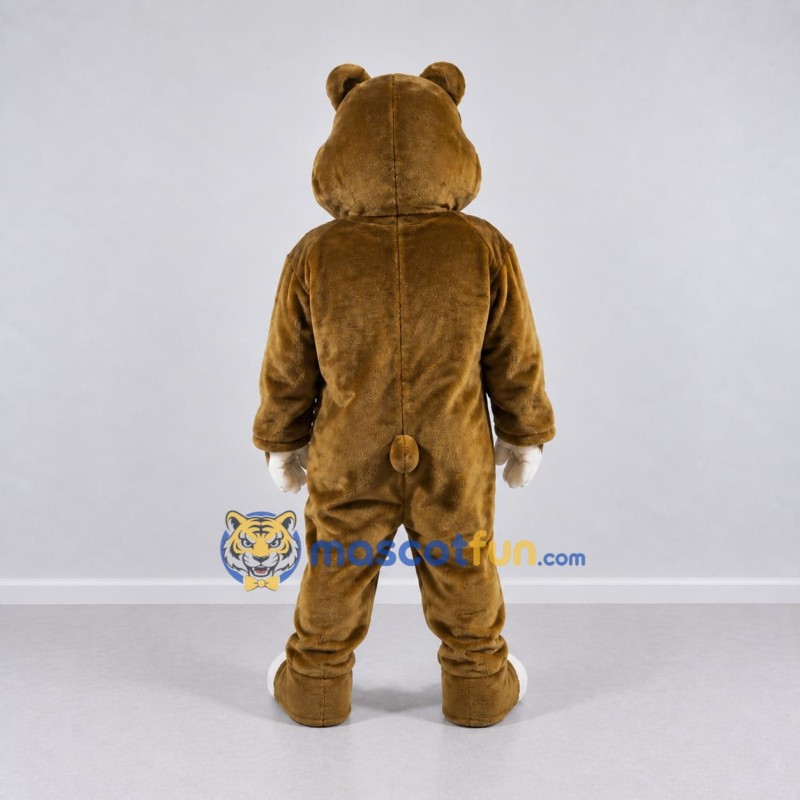 Custom Brown and White Bulldog Mascot Costume Adult Full Body Suit for Sports Events