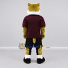 Custom Golden Yellow Black and Burgundy Tiger Mascot Costume Adult Full Body Suit for Sports Events Custom Golden Yellow Black and Burgundy Tiger Mascot Costume Adult Full Body Suit for Sports Events