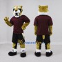 Custom Golden Yellow Black and Burgundy Tiger Mascot Costume Adult Full Body Suit for Sports Events