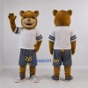 Custom Golden Brown White and Gray Bear Mascot Costume Adult Full Body Suit for Sports Events Custom Golden Brown White and Gray Bear Mascot Costume Adult Full Body Suit for Sports Events