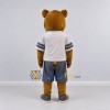 Custom Golden Brown White and Gray Bear Mascot Costume Adult Full Body Suit for Sports Events Custom Golden Brown White and Gray Bear Mascot Costume Adult Full Body Suit for Sports Events