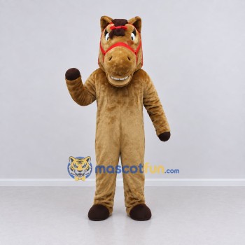 Custom Tan and Brown Horse Mascot Costume Adult Full Body Suit for Farm Events Custom Tan and Brown Horse Mascot Costume Adult Full Body Suit for Farm Events