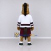 Custom Brown White and Burgundy Hockey Horse Mascot Costume Adult Full Body Suit for Sports Events Custom Brown White and Burgundy Hockey Horse Mascot Costume Adult Full Body Suit for Sports Events