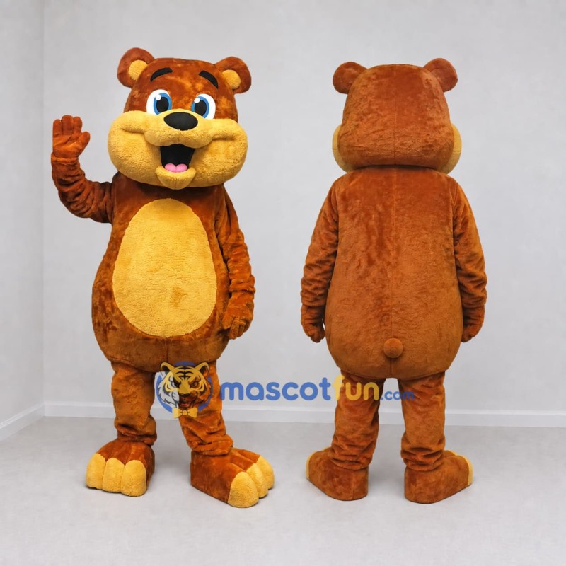 Custom Orange Brown and Yellow Bear Mascot Costume Adult Full Body Suit for Children's Events Custom Orange Brown and Yellow Bear Mascot Costume Adult Full Body Suit for Children's Events