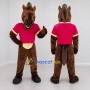 Custom Brown and Red Horse Mascot Costume Adult Full Body Suit for Sports Events