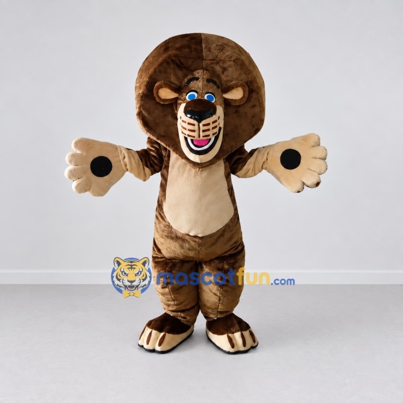 Custom Brown and Tan Lion Mascot Costume Adult Full Body Suit for Children's Events Custom Brown and Tan Lion Mascot Costume Adult Full Body Suit for Children's Events