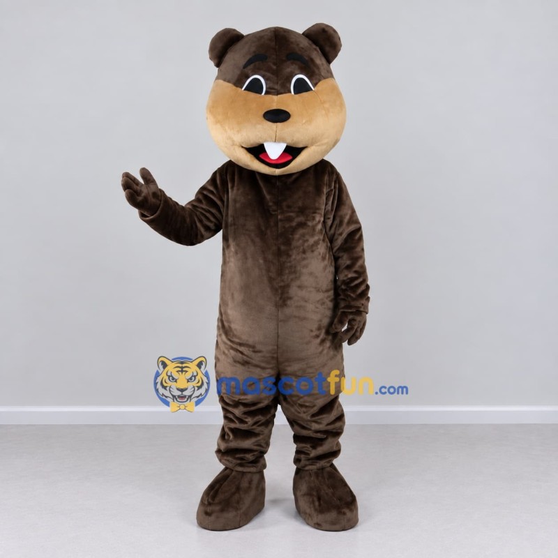 Custom Gray Brown and Tan Rodent Mascot Costume Adult Full Body Suit for Nature Events Custom Gray Brown and Tan Rodent Mascot Costume Adult Full Body Suit for Nature Events