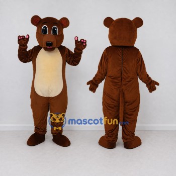 Custom Brown and Cream Bear Mascot Costume Adult Full Body Suit for Children's Events