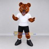 Custom Reddish Brown White and Black Bear Mascot Costume Adult Full Body Suit for Sports Events