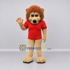 Custom Tan Brown and Red Lion Mascot Costume Adult Full Body Suit for School Events Custom Tan Brown and Red Lion Mascot Costume Adult Full Body Suit for School Events