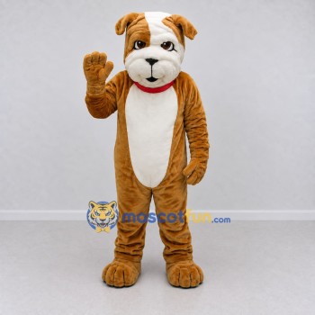 Custom Brown and White Bulldog Mascot Costume Adult Full Body Suit for Pet Events