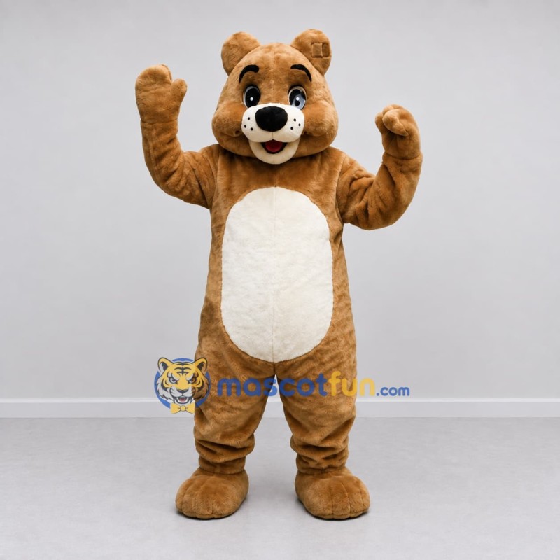 Custom Tan and White Bear Mascot Costume Adult Full Body Suit for Children's Events Custom Tan and White Bear Mascot Costume Adult Full Body Suit for Children's Events
