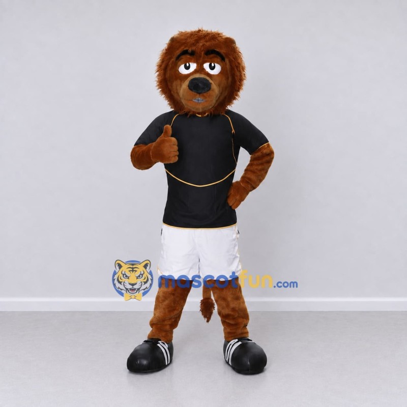 Custom Brown Black and White Lion Mascot Costume Adult Full Body Suit for Sports Events