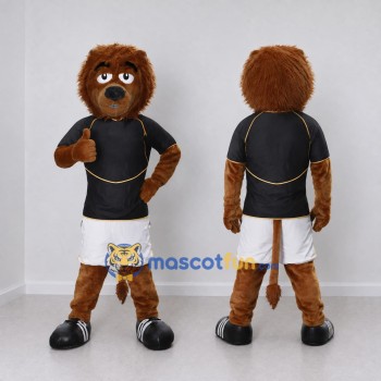 Custom Brown Black and White Lion Mascot Costume Adult Full Body Suit for Sports Events