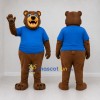 Custom Brown and Blue Bear Mascot Costume Adult Full Body Suit for School Events Custom Brown and Blue Bear Mascot Costume Adult Full Body Suit for School Events