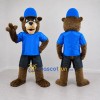 Custom Brown Blue and Black Bear Mascot Costume Adult Full Body Suit for Sports Events Custom Brown Blue and Black Bear Mascot Costume Adult Full Body Suit for Sports Events