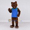 Custom Brown Blue and Green Bear Mascot Costume Adult Full Body Suit for Sports Events
