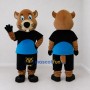 Custom Tan Black and Blue Rodent Mascot Costume Adult Full Body Suit for School Events