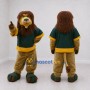 Custom Brown Green and Yellow Lion Mascot Costume Adult Full Body Suit for Sports Events