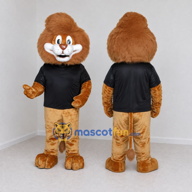 Custom Orange Brown and Black Lion Mascot Costume Adult Full Body Suit for School Events Custom Orange Brown and Black Lion Mascot Costume Adult Full Body Suit for School Events