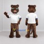 Custom Brown and White Cougar Mascot Costume Adult Full Body Suit for Sports Events