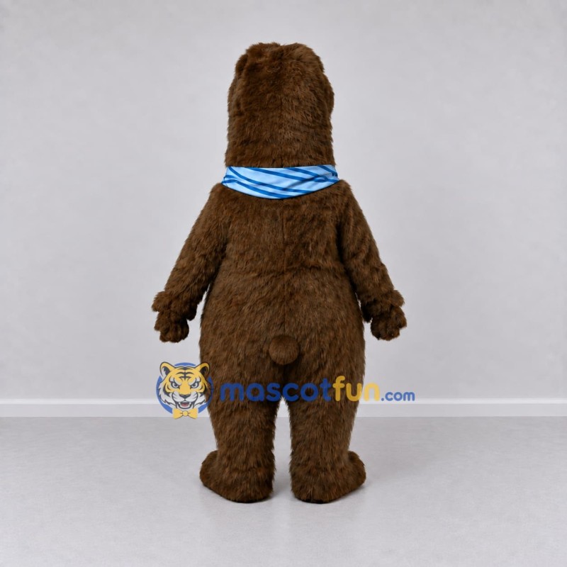 Custom Dark Brown and Blue Bear Mascot Costume Adult Full Body Suit for Outdoor Events Custom Dark Brown and Blue Bear Mascot Costume Adult Full Body Suit for Outdoor Events