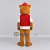 Custom Golden Brown Red and White Bear Mascot Costume Adult Full Body Suit for Community Events Custom Golden Brown Red and White Bear Mascot Costume Adult Full Body Suit for Community Events