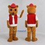 Custom Golden Brown Red and White Bear Mascot Costume Adult Full Body Suit for Community Events