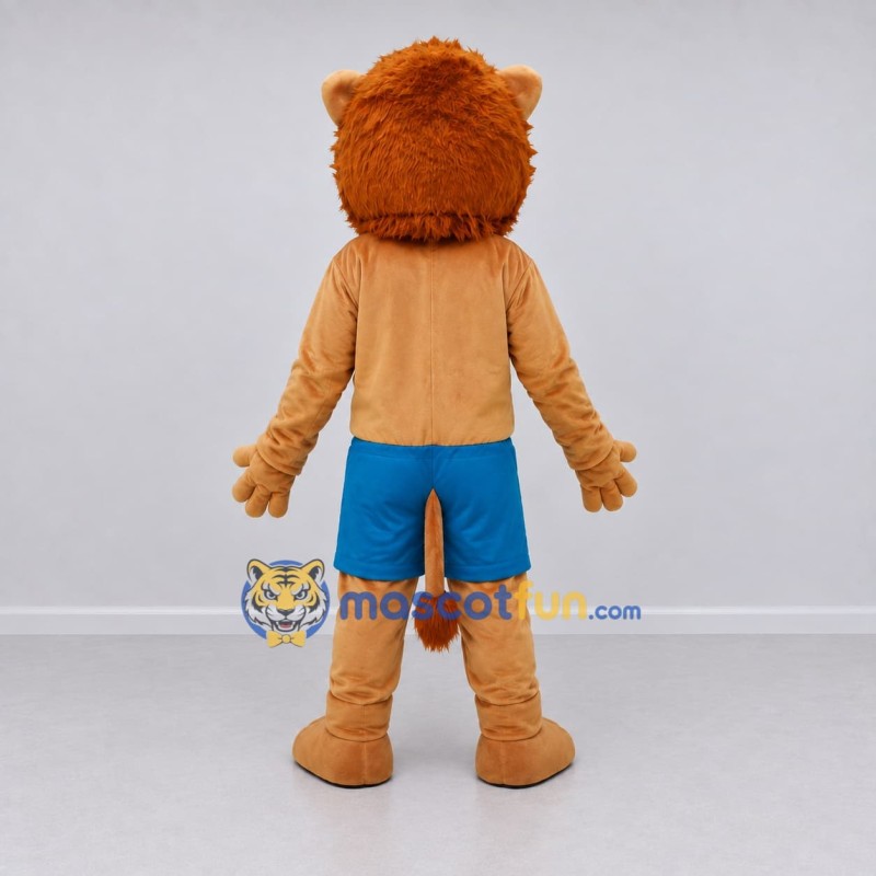 Custom Tan Orange and Blue Lion Mascot Costume Adult Full Body Suit for Children's Events Custom Tan Orange and Blue Lion Mascot Costume Adult Full Body Suit for Children's Events