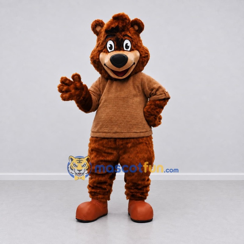 Custom Reddish Brown Bear Mascot Costume Adult Full Body Suit for Children's Events Custom Reddish Brown Bear Mascot Costume Adult Full Body Suit for Children's Events