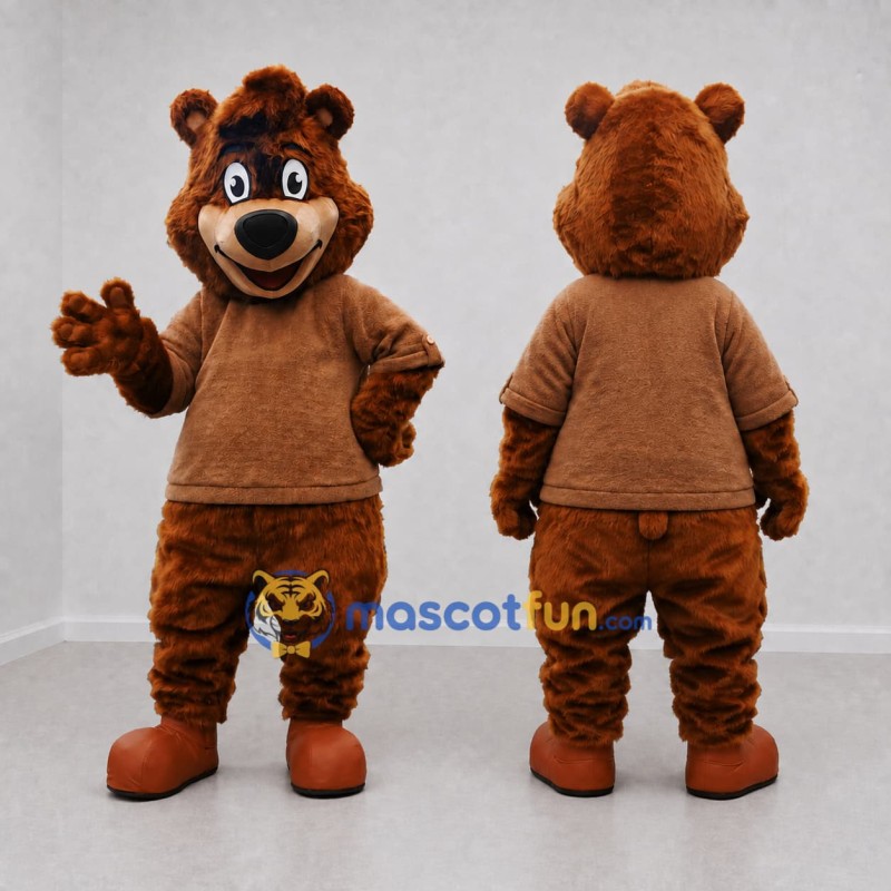 Custom Reddish Brown Bear Mascot Costume Adult Full Body Suit for Children's Events Custom Reddish Brown Bear Mascot Costume Adult Full Body Suit for Children's Events