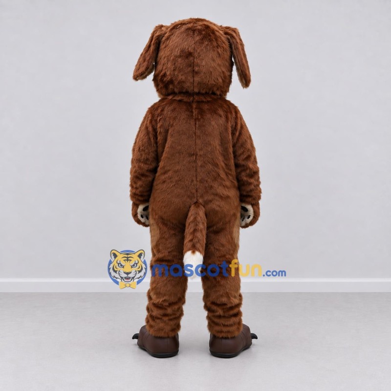 Custom Brown and White Dog Mascot Costume Adult Full Body Suit for Pet Events Custom Brown and White Dog Mascot Costume Adult Full Body Suit for Pet Events