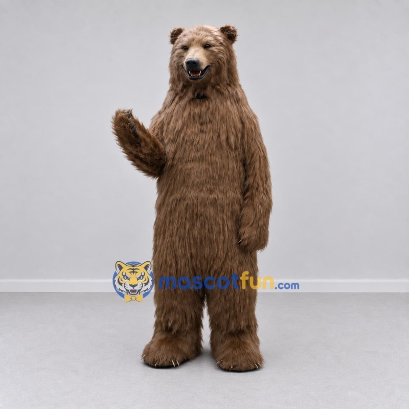 Custom Gray Brown Bear Mascot Costume Adult Full Body Suit for Wildlife Events Custom Gray Brown Bear Mascot Costume Adult Full Body Suit for Wildlife Events
